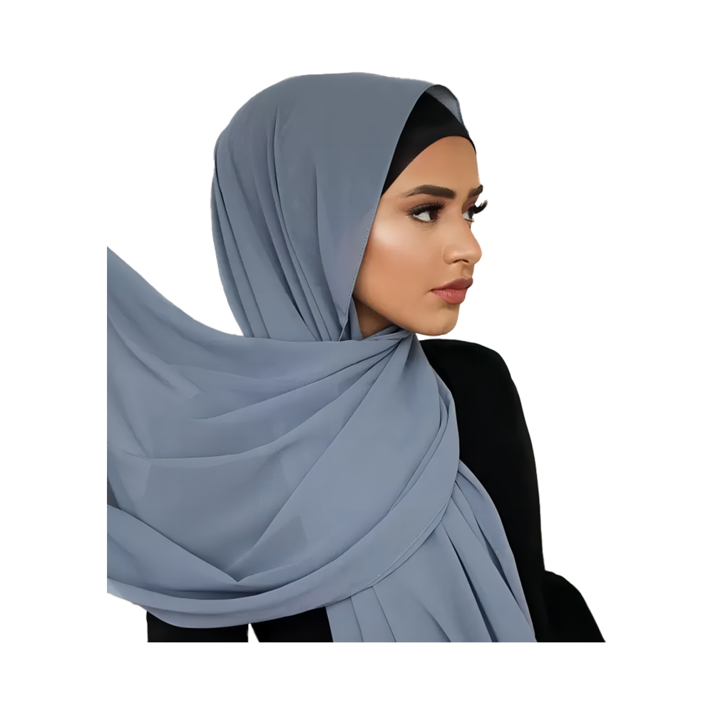 Solidus color bulla chiffon chlamyde pro mulieribus molles hijab longam chlamydem involvunt fascias