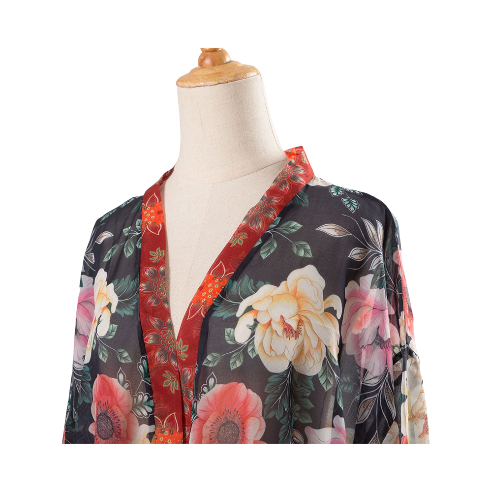 Kimonos pro feminis aestatis litus celare merae cardigan chiffon floralis velare laxa fortuita top subucula