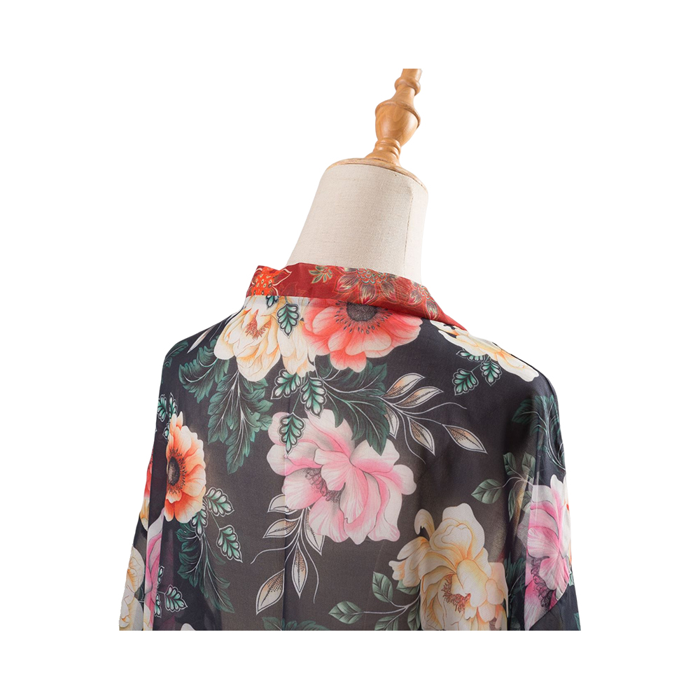 Kimonos pro feminis aestatis litus celare merae cardigan chiffon floralis velare laxa fortuita top subucula